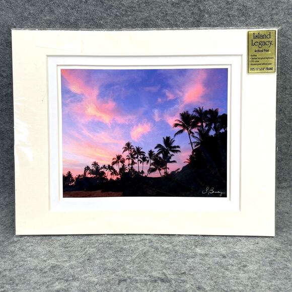 Silhouette Palm Tree by Susan Benay Signed Print 11 x 14" Hawaiin Photography - Picture 1 of 8